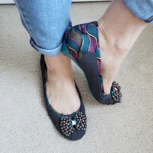 Poetic license 41 Peacock Bow Kitten Heel Flats